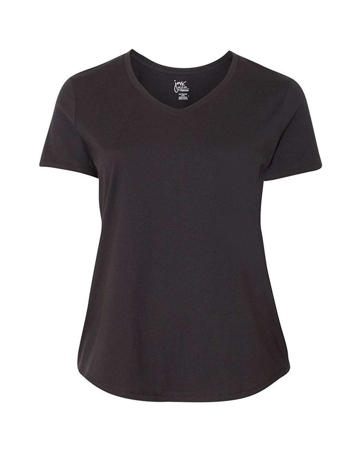 Hanes JMS30 Ladies JMS 100% Ringspun Cotton V-Neck T-Shirt