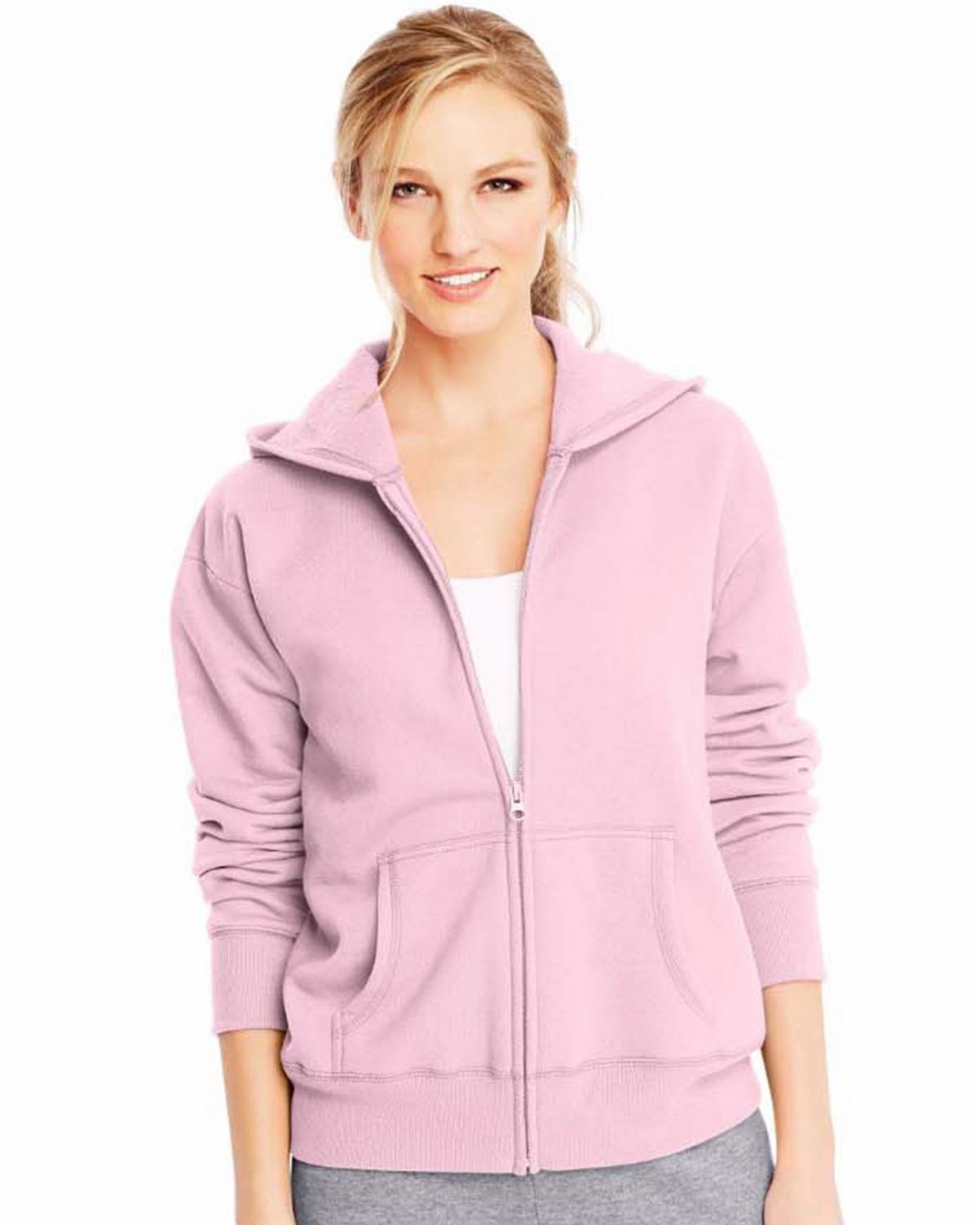 Hanes O4637 Comfortsoft Ecosmart Womens Full-Zip Hoodie Sweatshirt