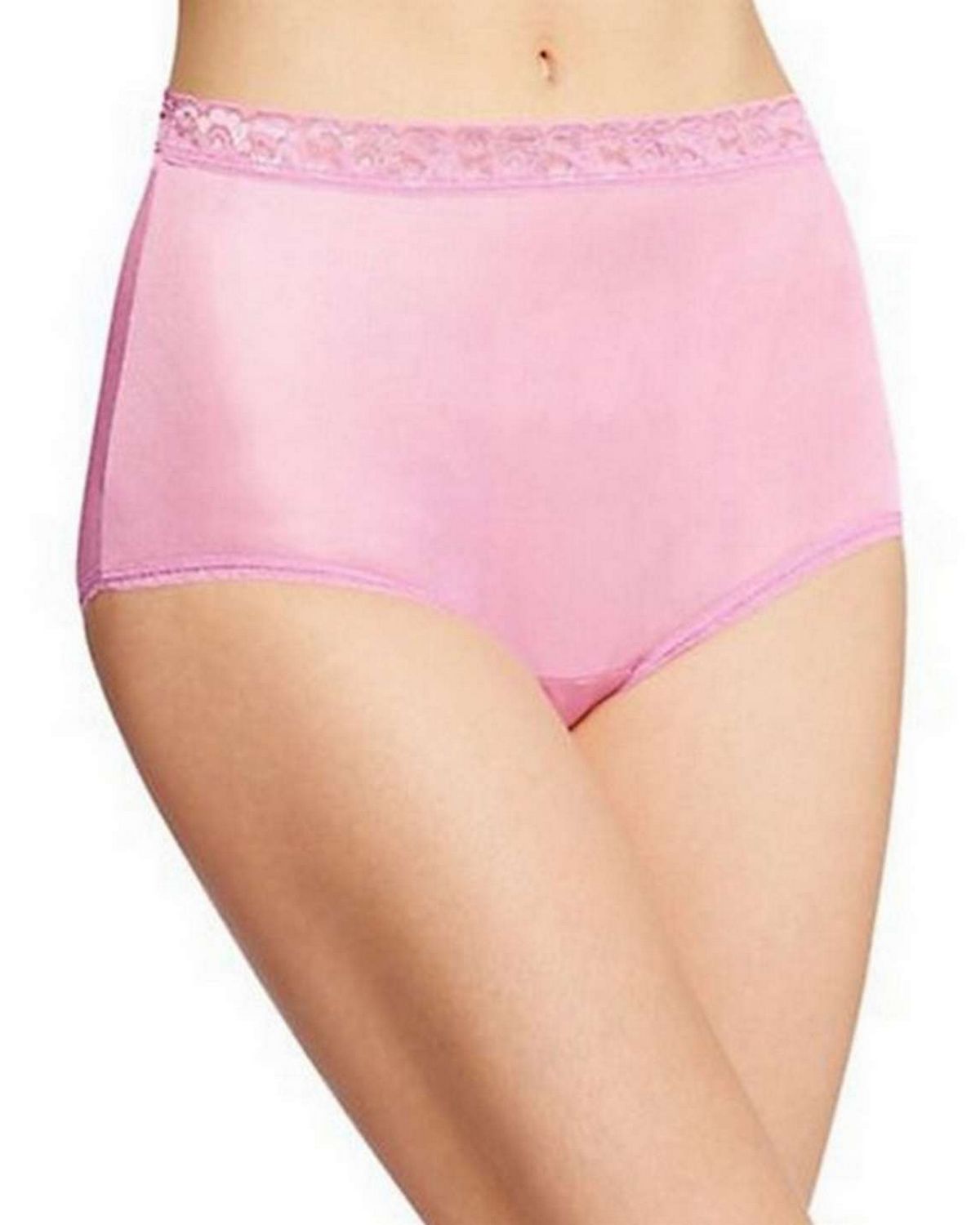Hanes Nylon Briefs Panties 6-Pair Underwear White Colors Women's Size 10