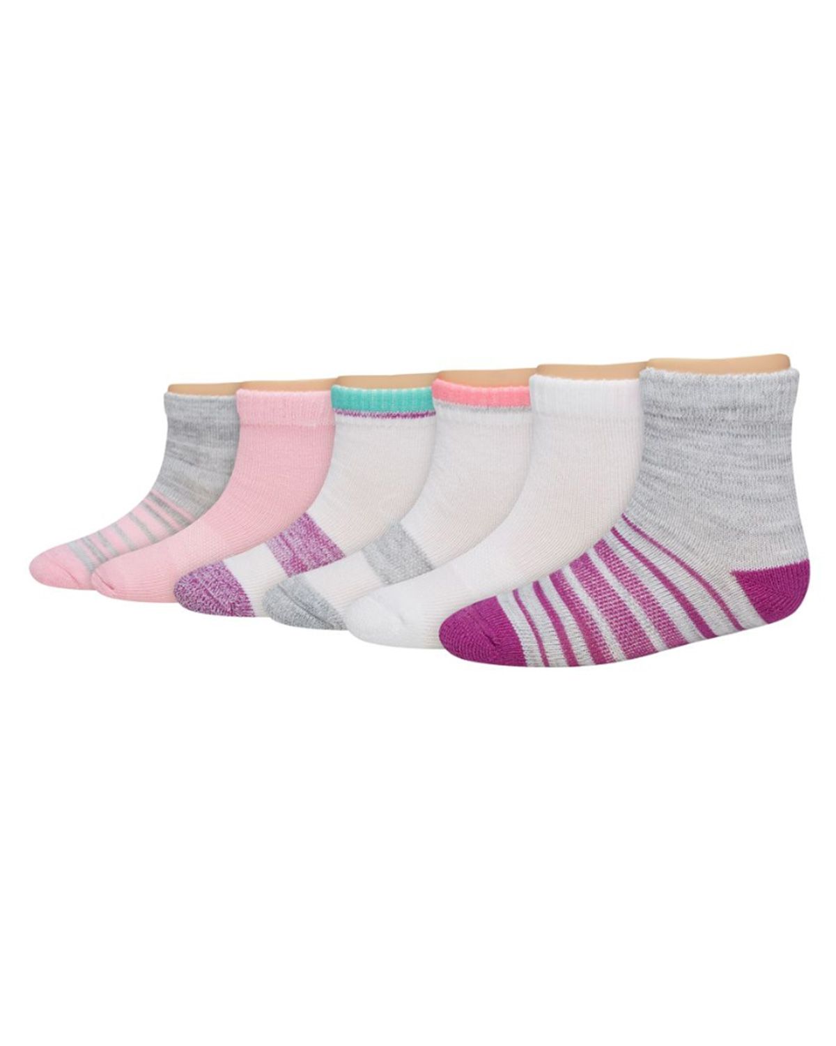 Hanes TG37W6 Hanes TG37W6 Toddler Girls Ankle Socks 6Pack