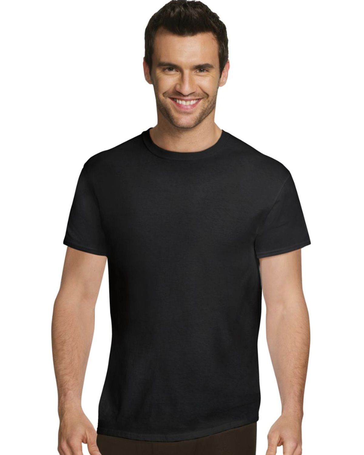 Hanes UFT1B4 Ultimate Mens Ultra Soft Undershirt Assorted Black/Grey 4-Pack