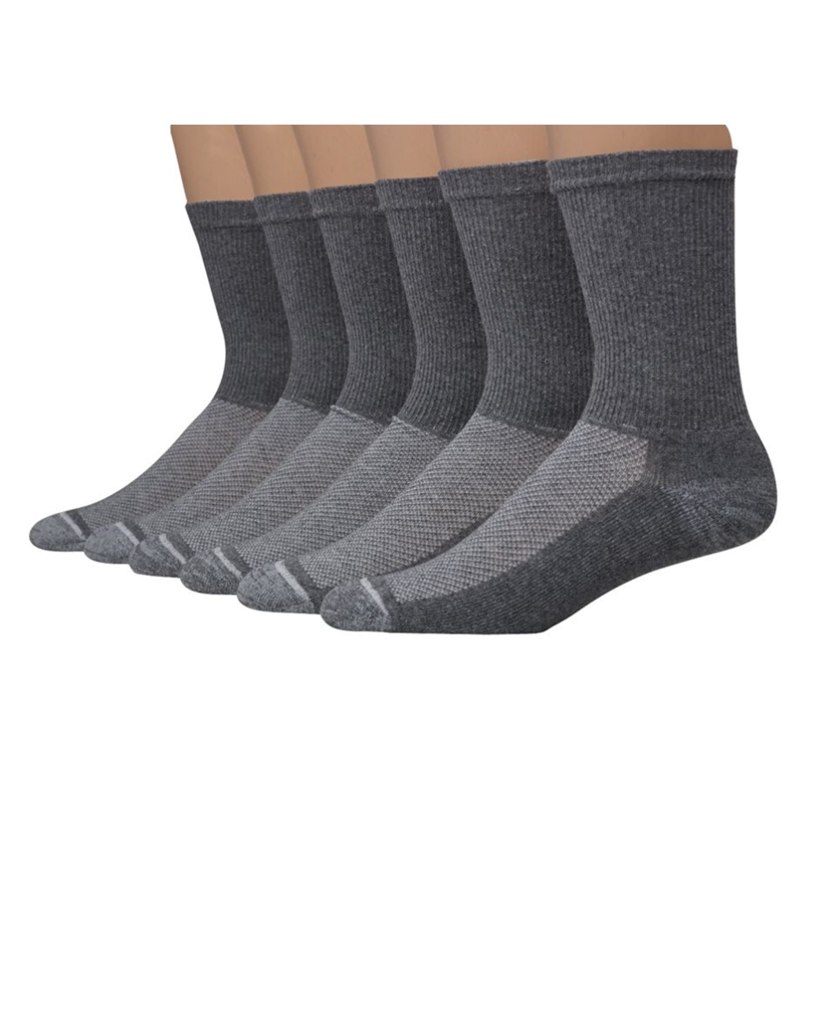 Hanes UL126 Ultimate Men's X-Temp FreshIQ Grey Crew Socks 6-Pack - Free ...