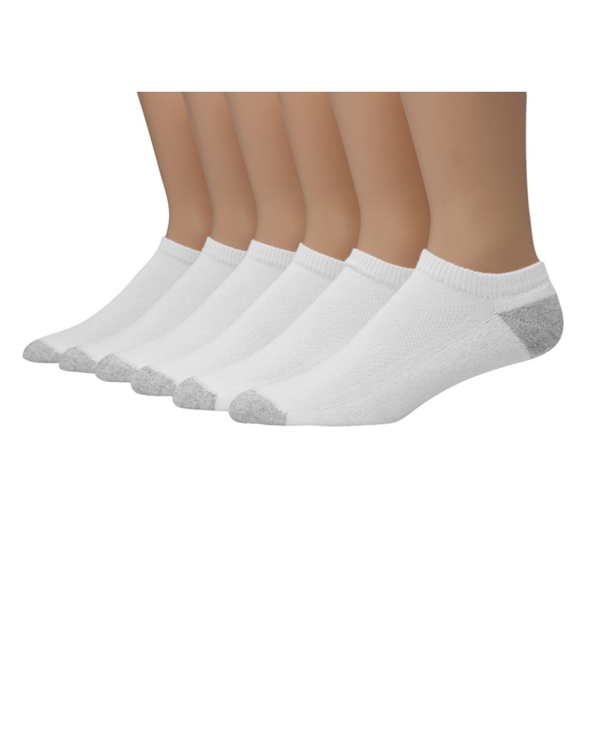 Hanes UL206 Ultimate Men's X-Temp FreshIQ White No Show Socks 6-Pack ...