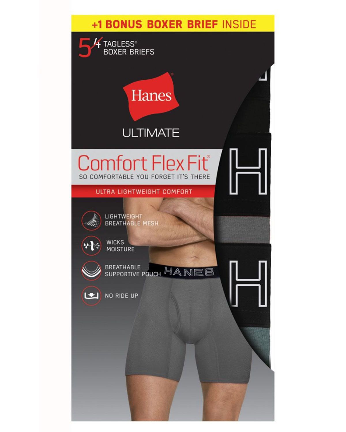Hanes UWBB5A Ultimate Mens Comfort Flex Fit Breathable Mesh Boxer ...