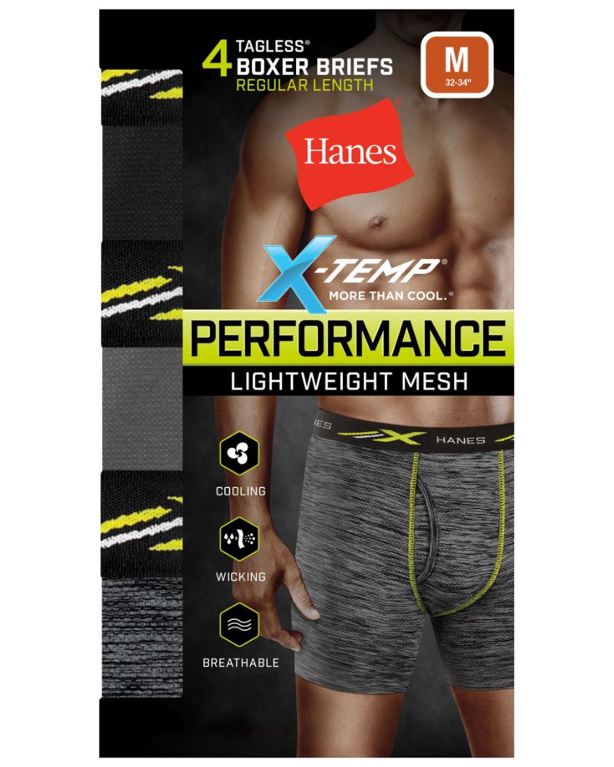 Hanes Xtmeb4 X Temp Mesh Performance Space Dye Boxer Briefs 4 Pack