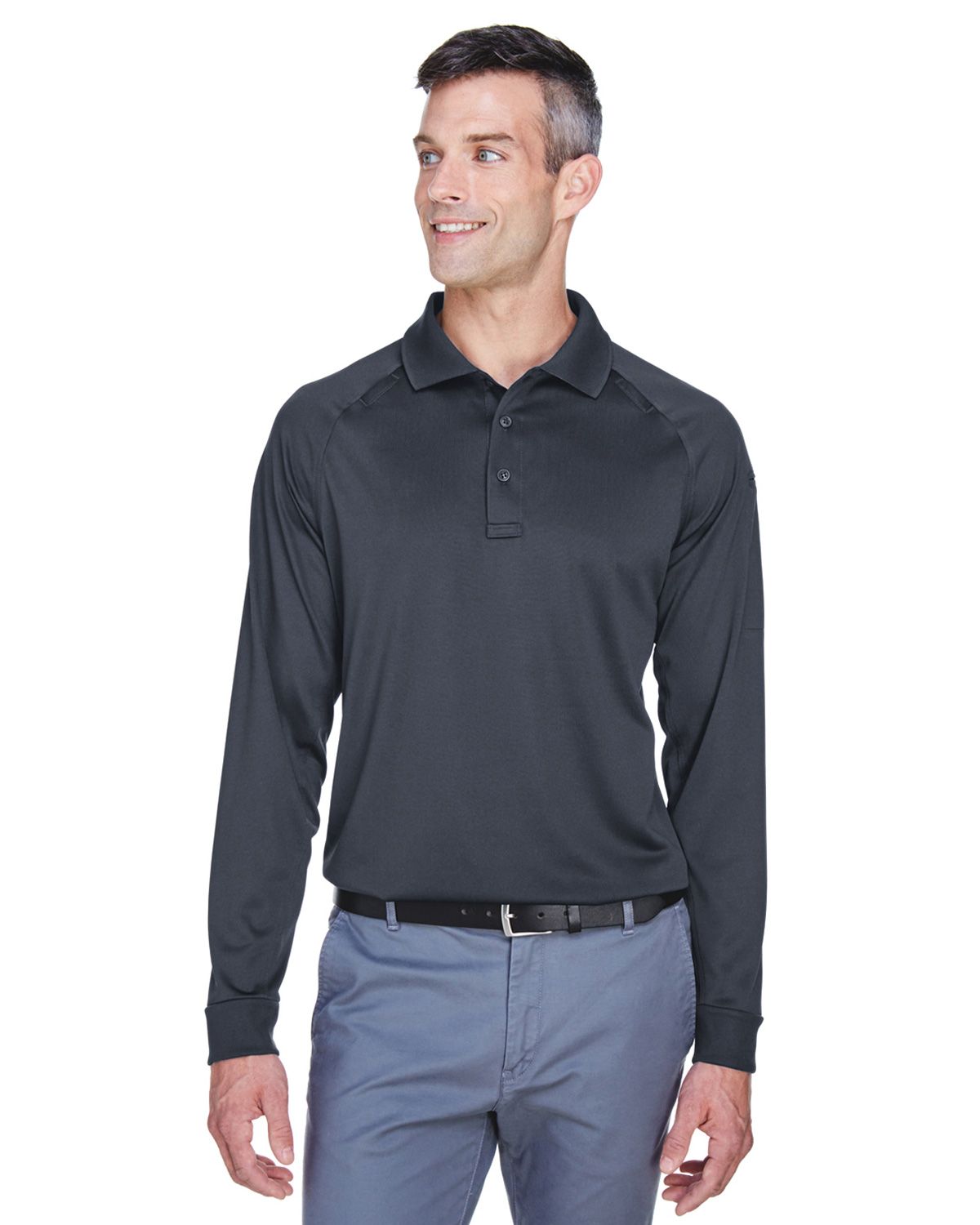 Harriton M211L | Harriton M211L Men's Tactical Long-Sleeve Performance Polo