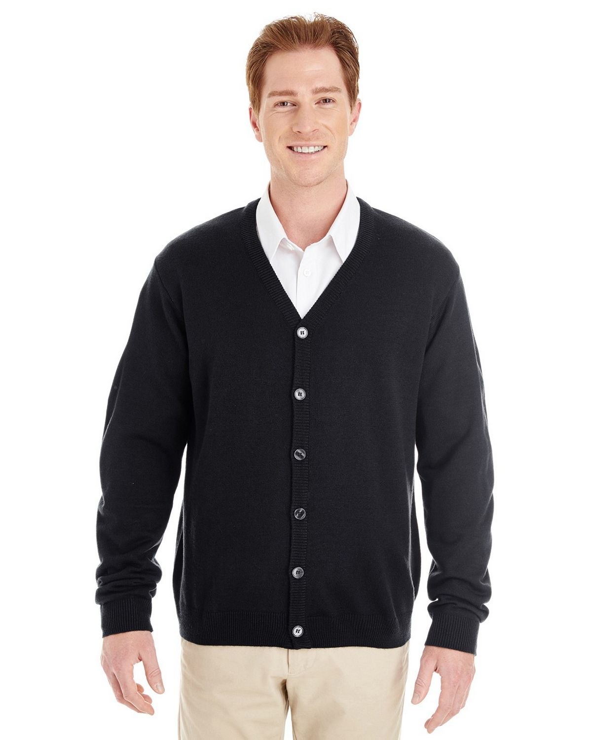 Harriton M425 Men's Pilbloc Cardigan Sweater