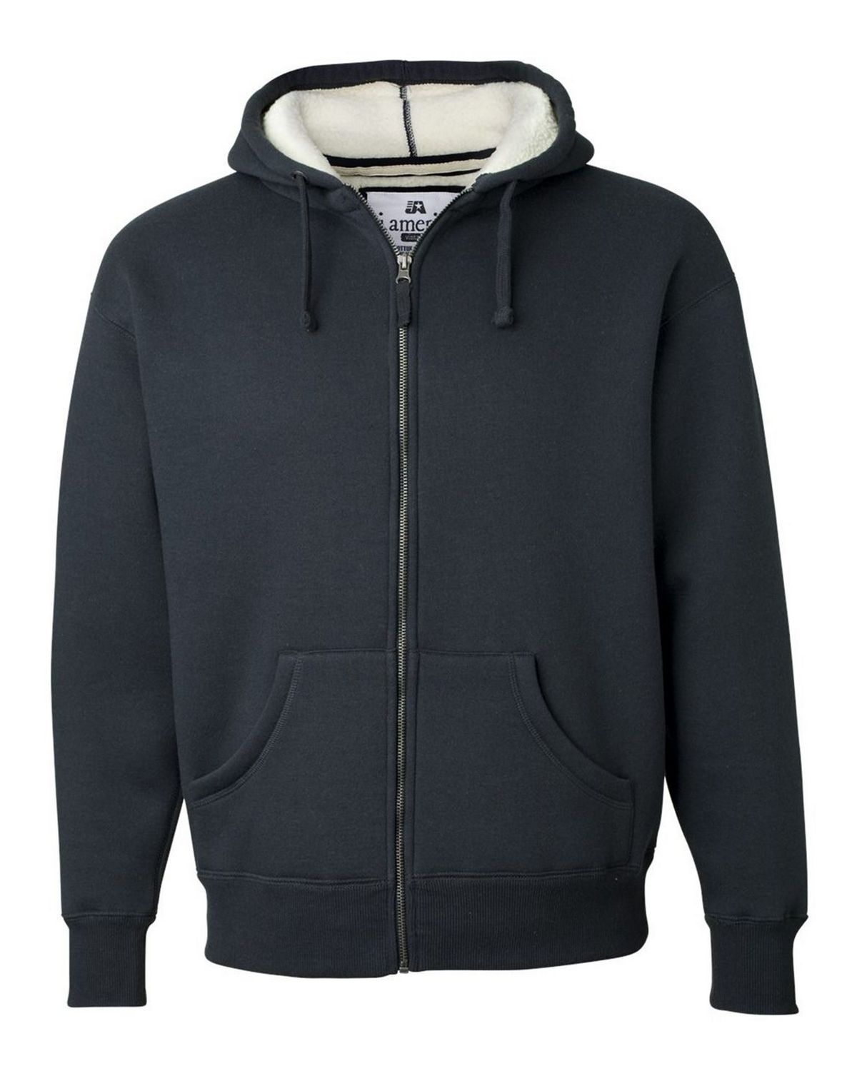 J America 8986 Full-Zip Hooded Sweatshirt with Sherpa Lining