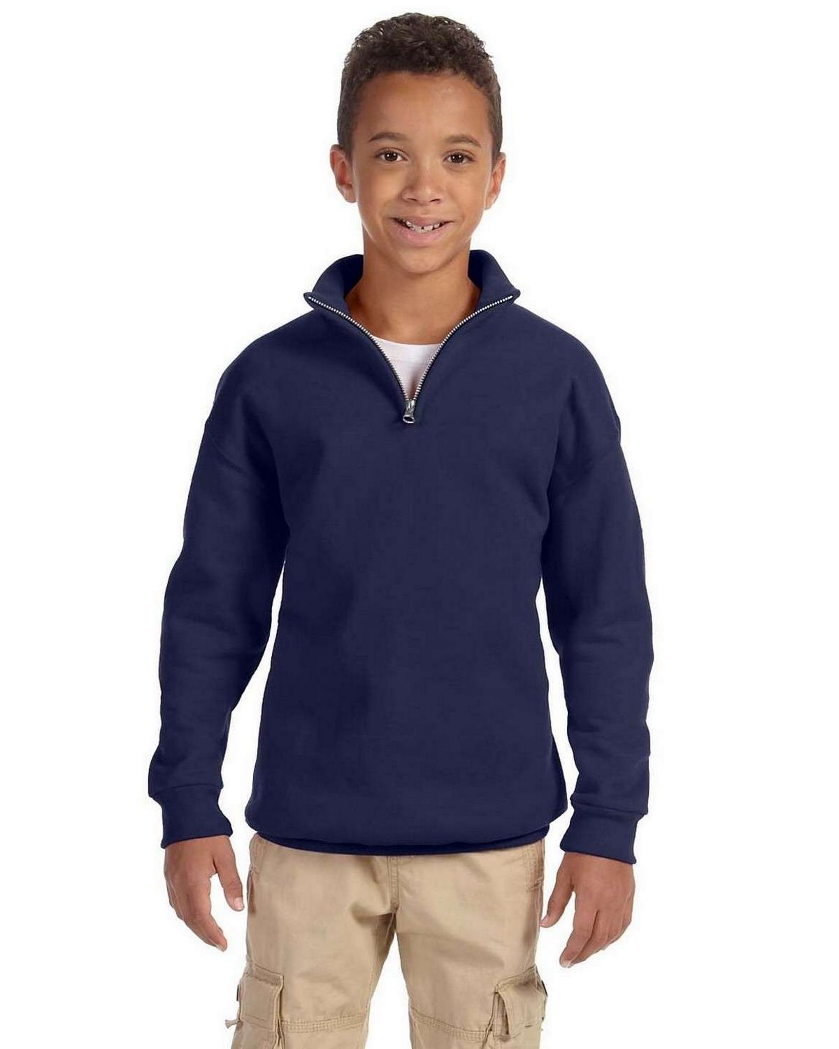 Jerzees 995Y | Jerzees 995Y Youth 50/50 NuBlend Quarter-Zip Cadet ...