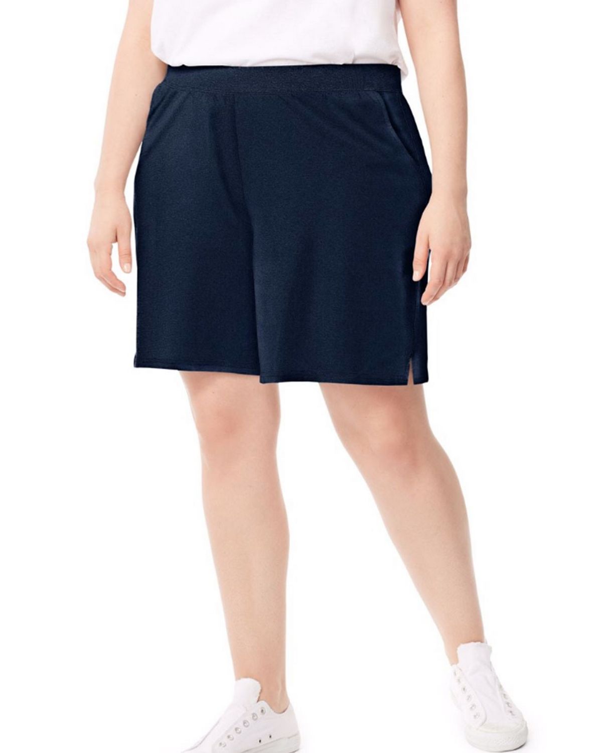 Just My Size J345 Womens Plus Size Cotton Jersey Pocket Shorts