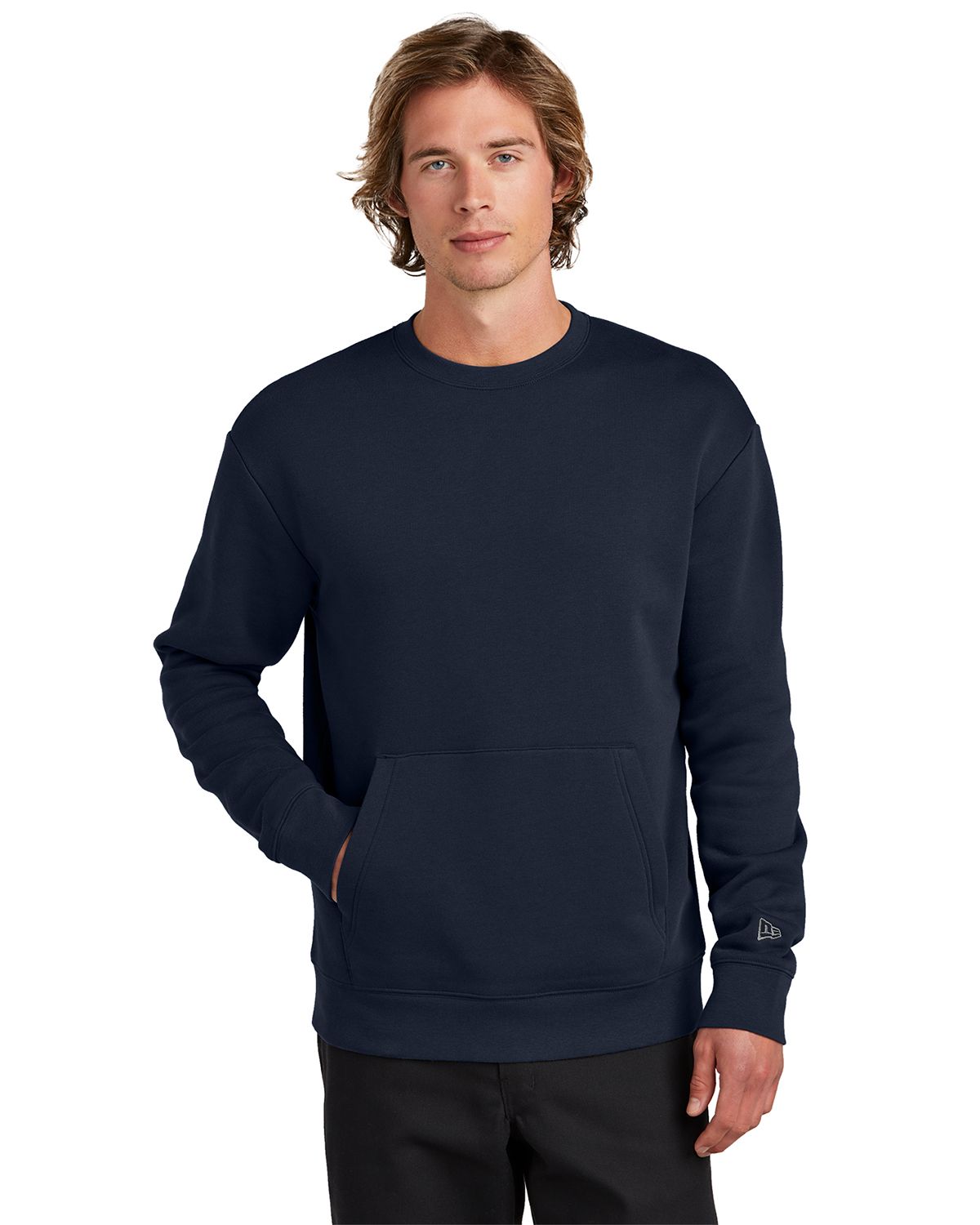 New Era NEA527 Men's Heritage Fleece Pocket Crew Sweatshirt