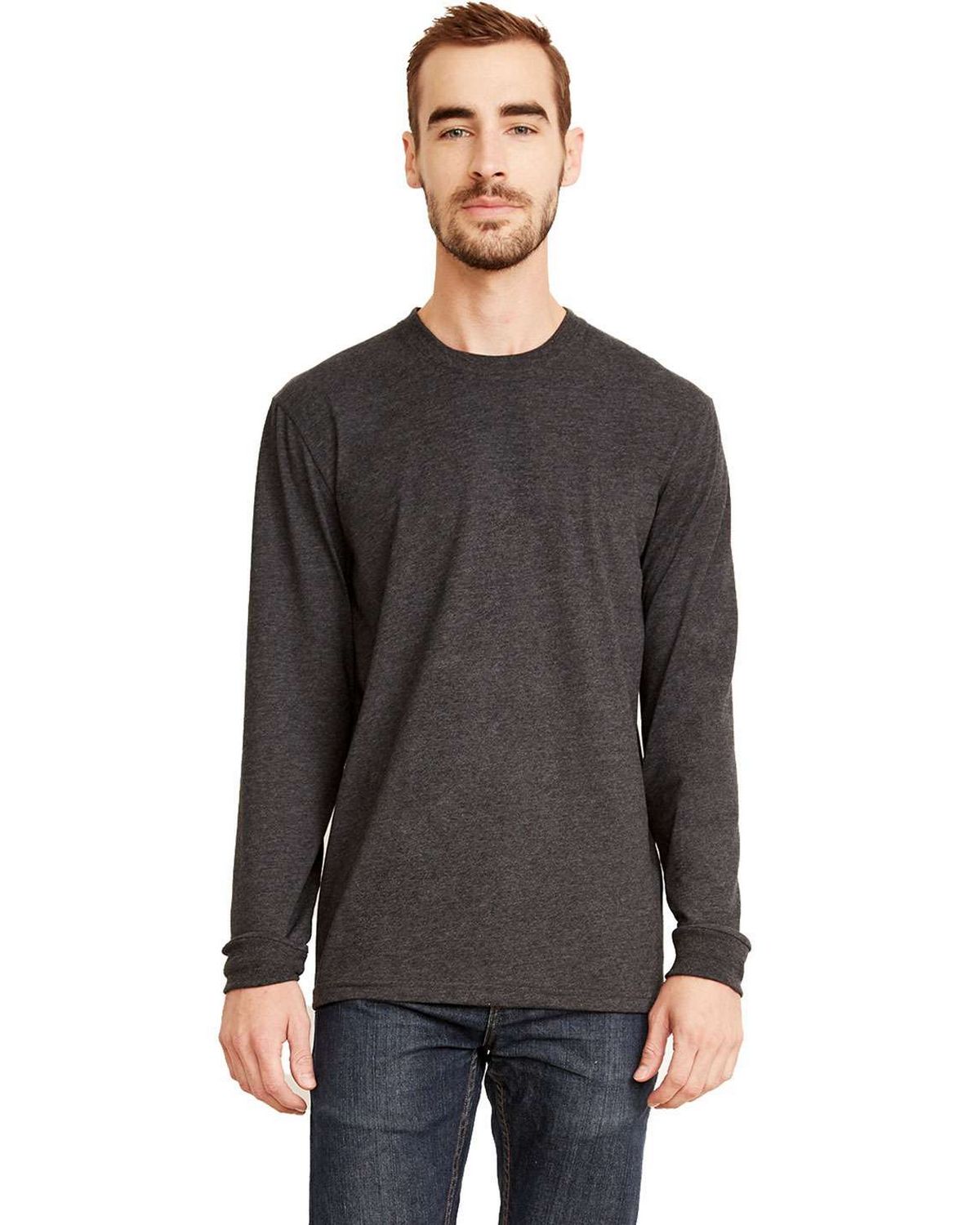 Next Level 6411 Unisex Sueded Long-Sleeve Crew Neck T-Shirt