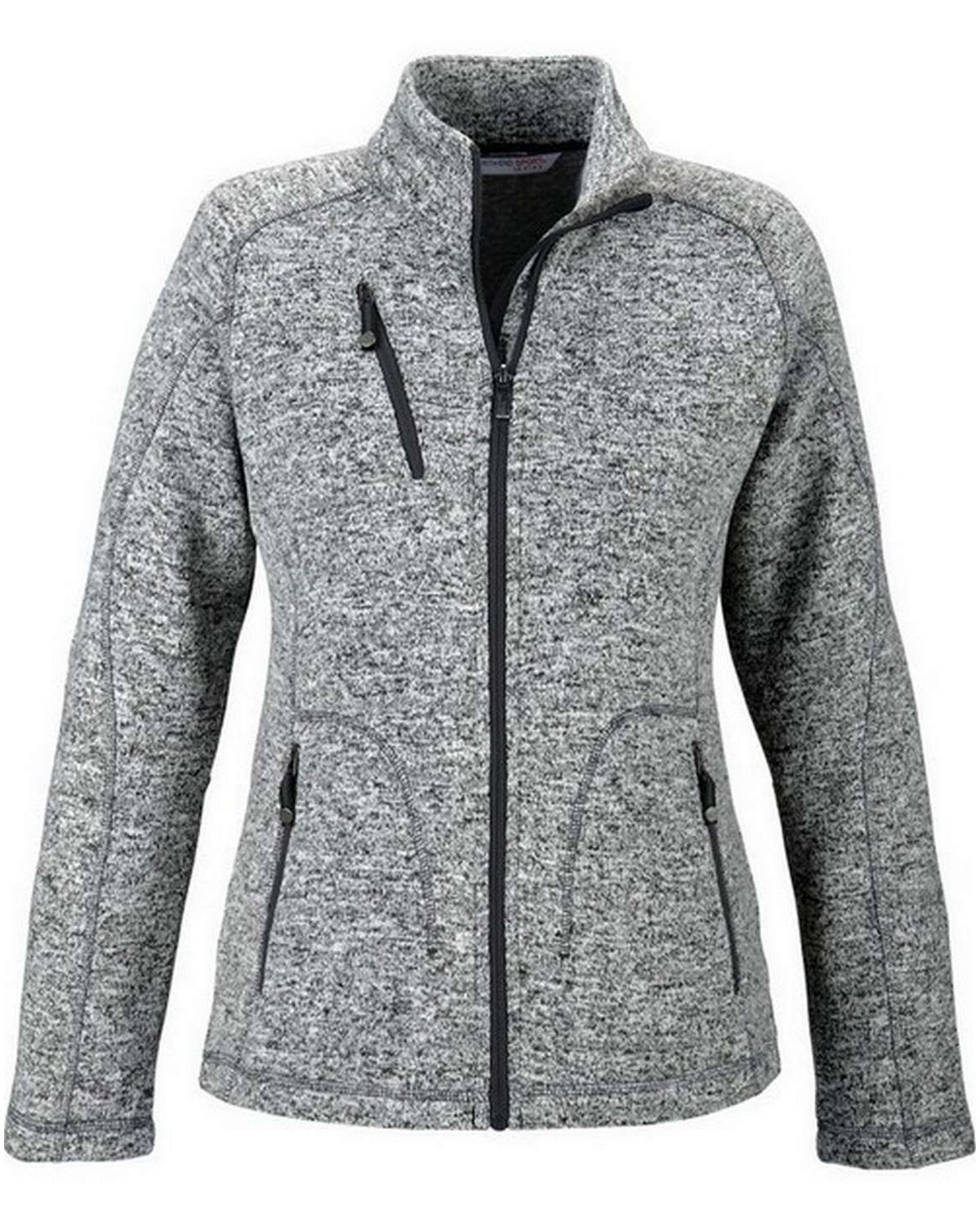 North End Ladies Grey Amplify M_lange Fleece Jacket