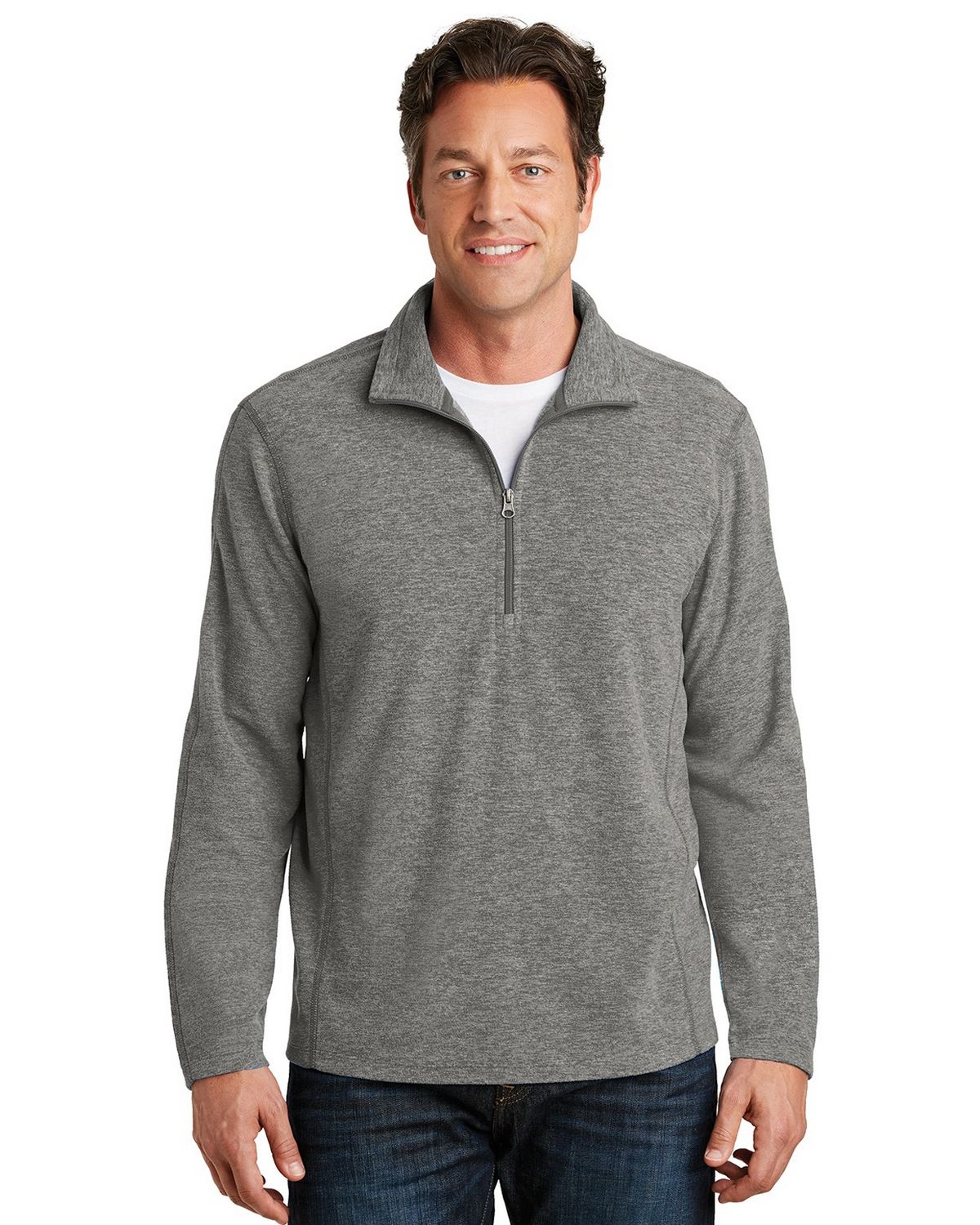 Port Authority F234 Heather Microfleece 1/2-Zip Pullover