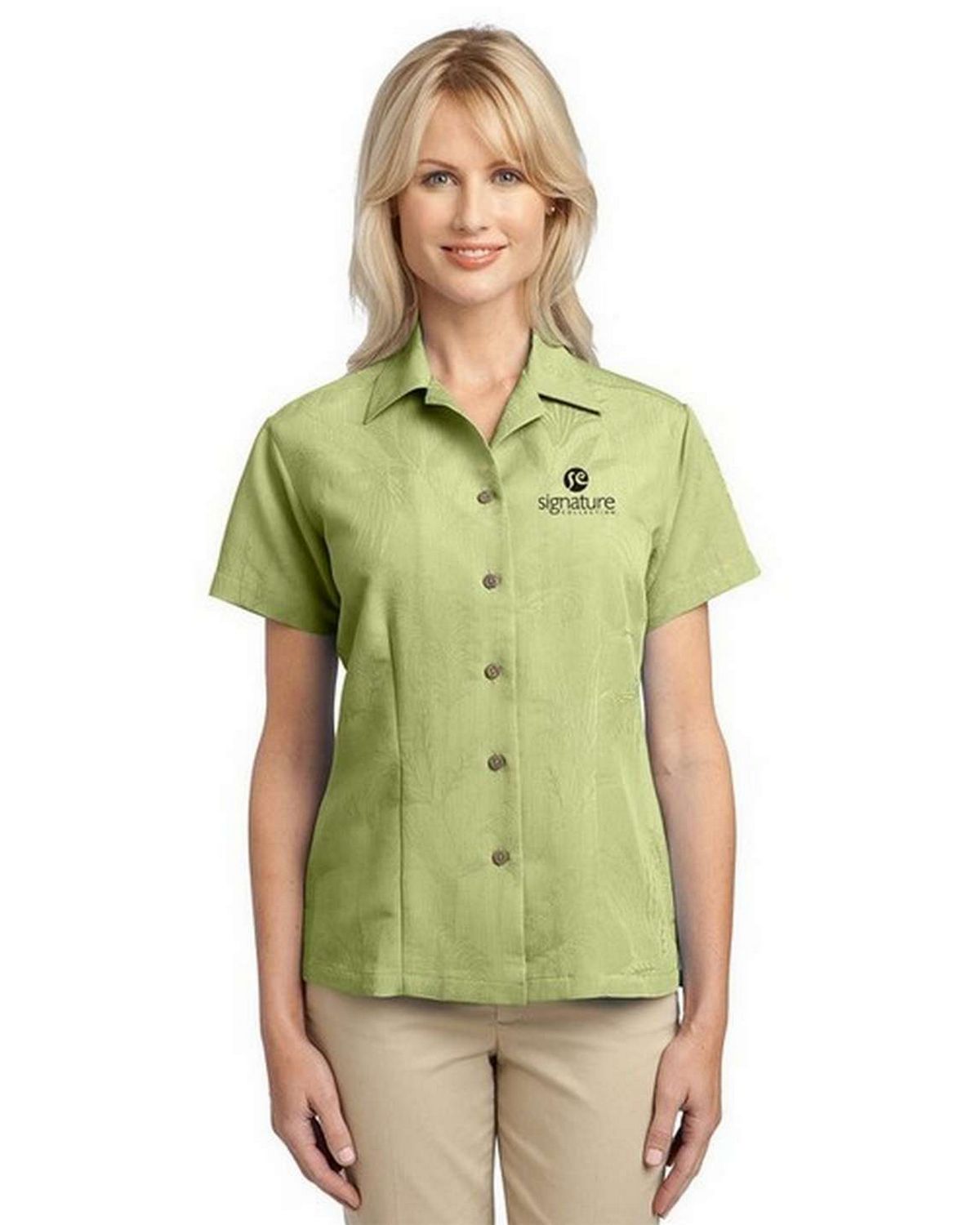 Port Authority L536 Ladies Patterned Easy Care Camp Shirt