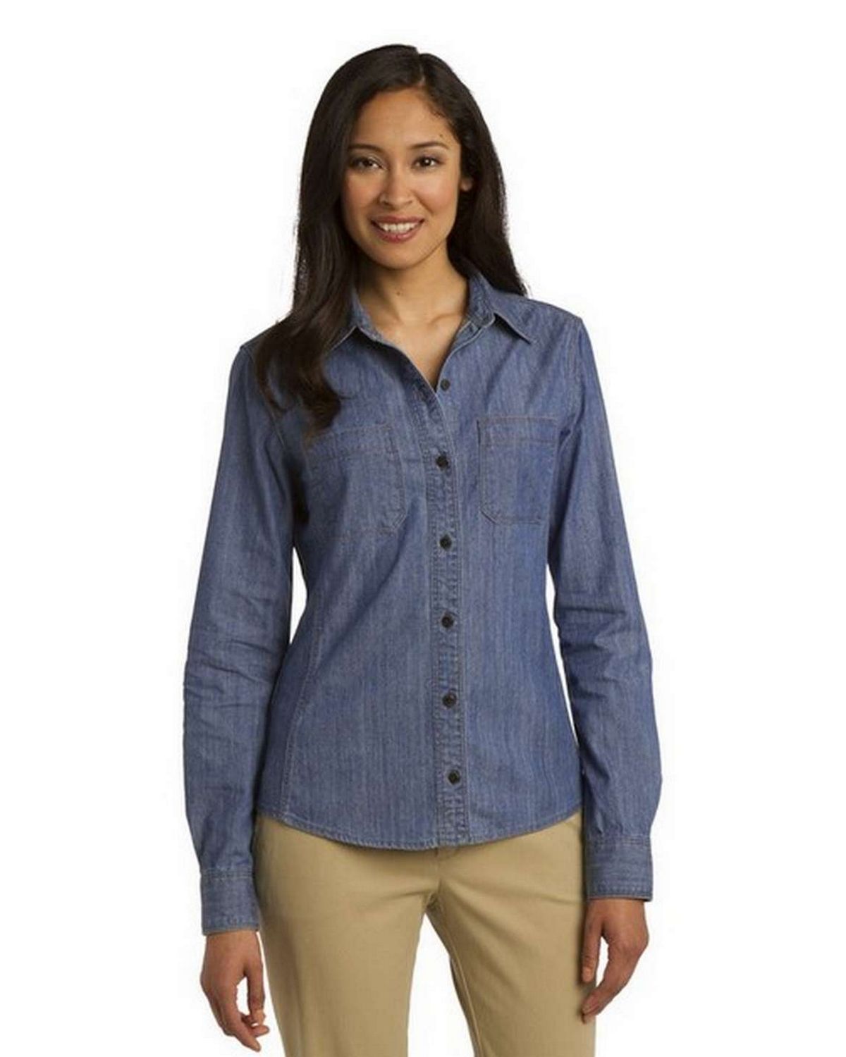 Port Authority L652 Ladies Denim Shirt - Shop at ApparelnBags.com