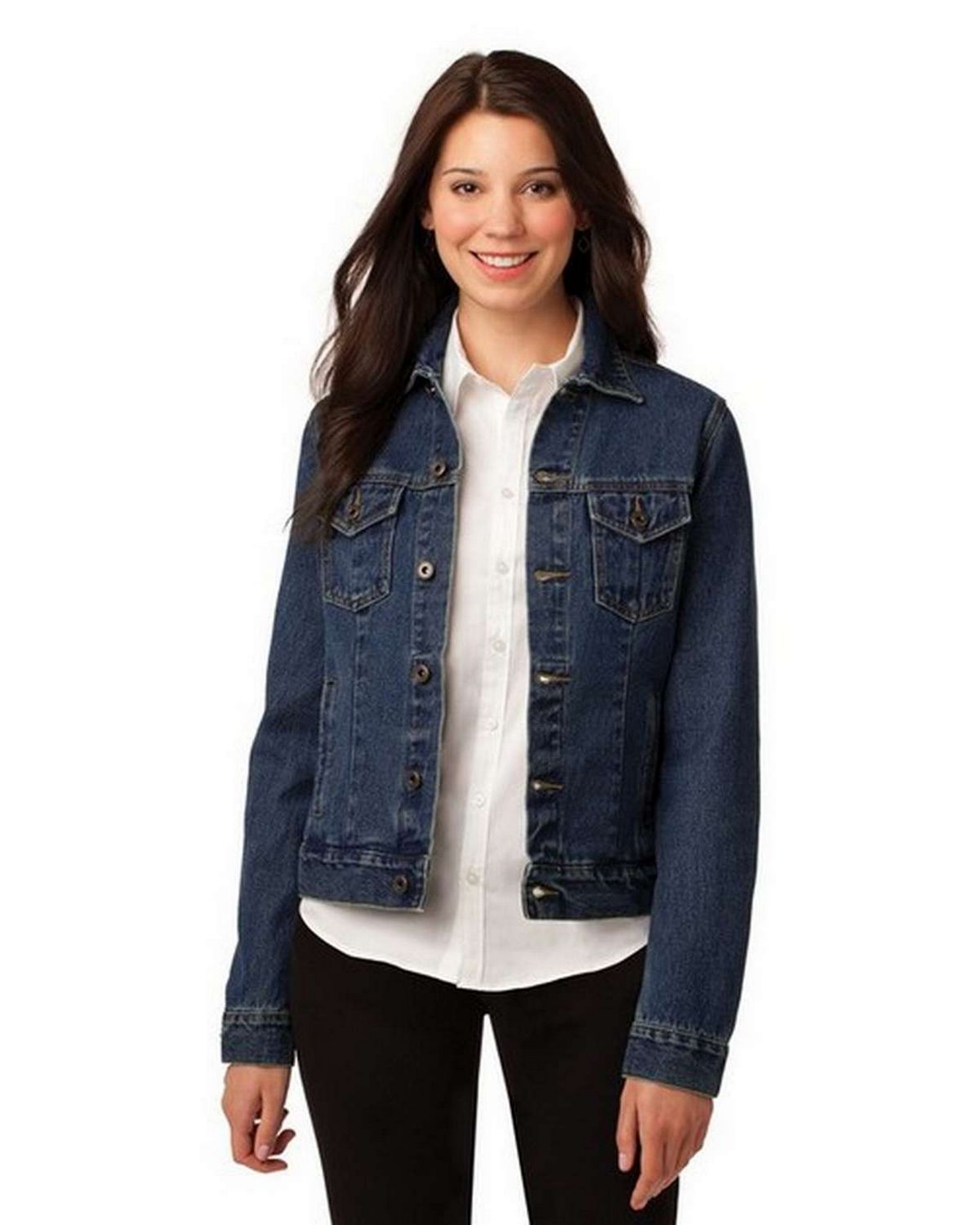 Port Authority L7620 Ladies Denim Jacket - Shop at ApparelnBags.com