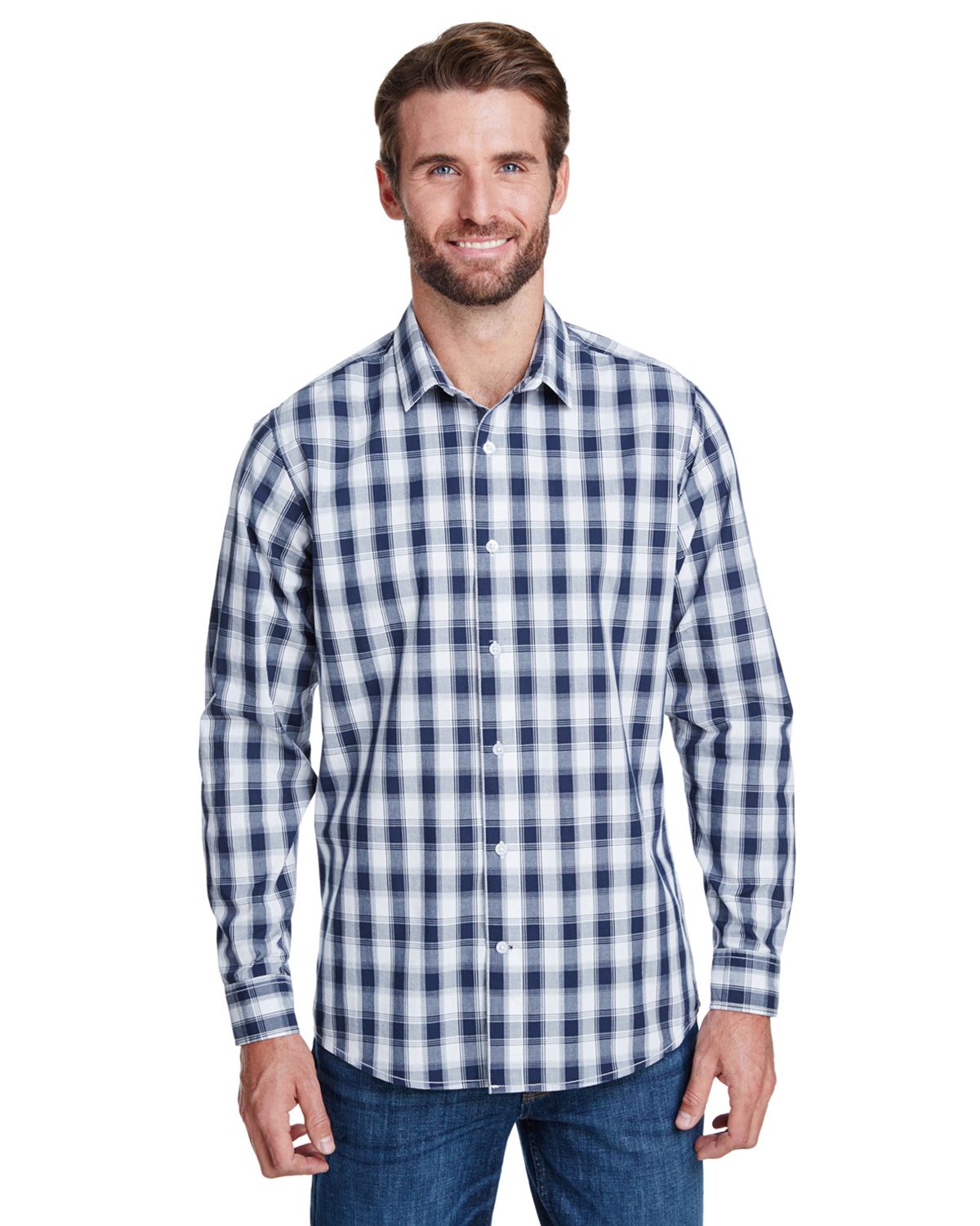 Artisan Collection RP250 Mens Mulligan Check Long-Sleeve Cotton Shirt