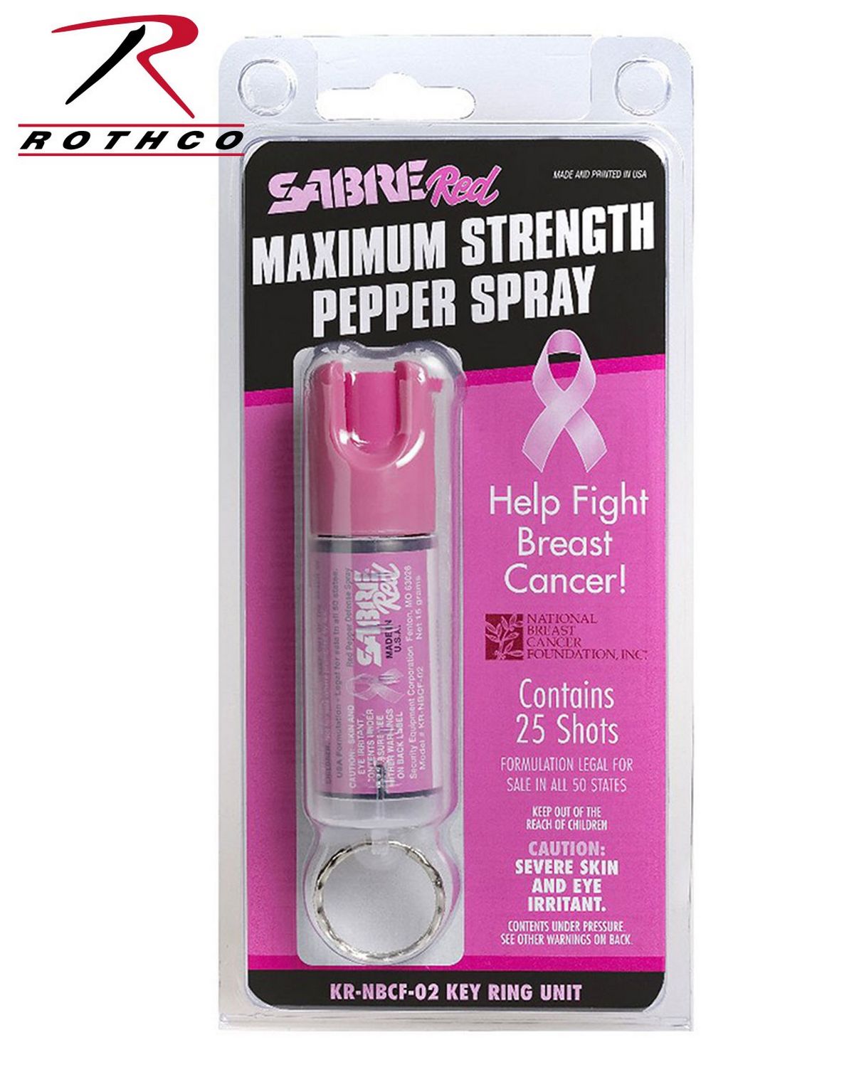 Rothco 11011 | Rothco 11011 Pink Sabre Pepper Spray USA Formula(kr-nbcf-02)