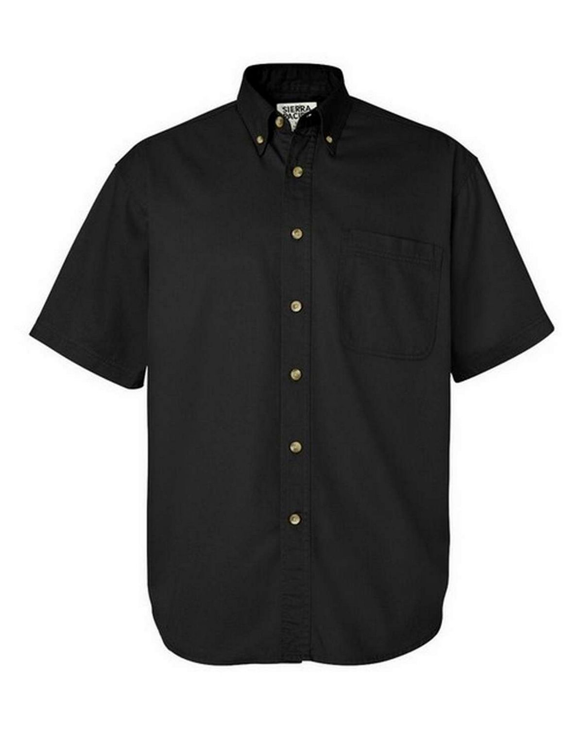 Sierra Pacific 0201 Mens Short Sleeve Washed Cotton Twill Shirt