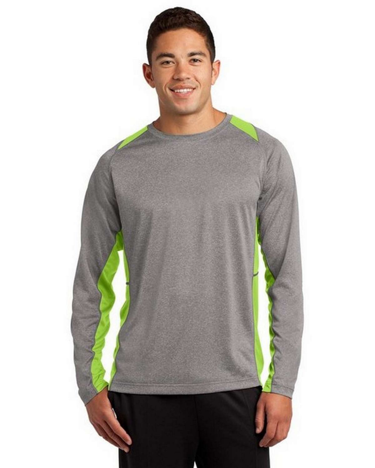 Sport-Tek ST361LS | Sport-Tek ST361LS Men's Heather Colorblock ...