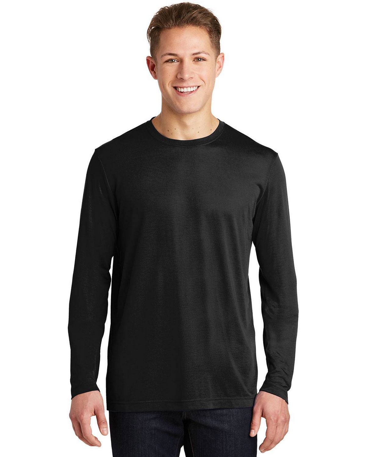 Sport-Tek ST450LS Mens Long Sleeve Posi Charge Competitor Cotton Touch ...