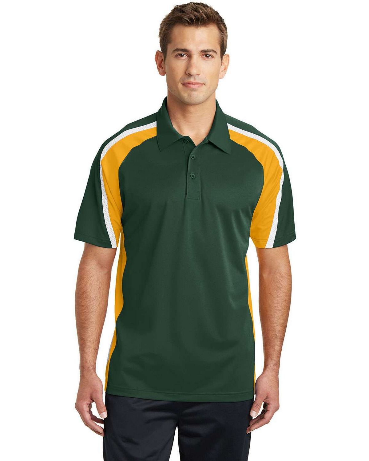 Sport-Tek ST654 | Sport-Tek ST654 Men's Tricolor Micropique Sport-Wick Polo