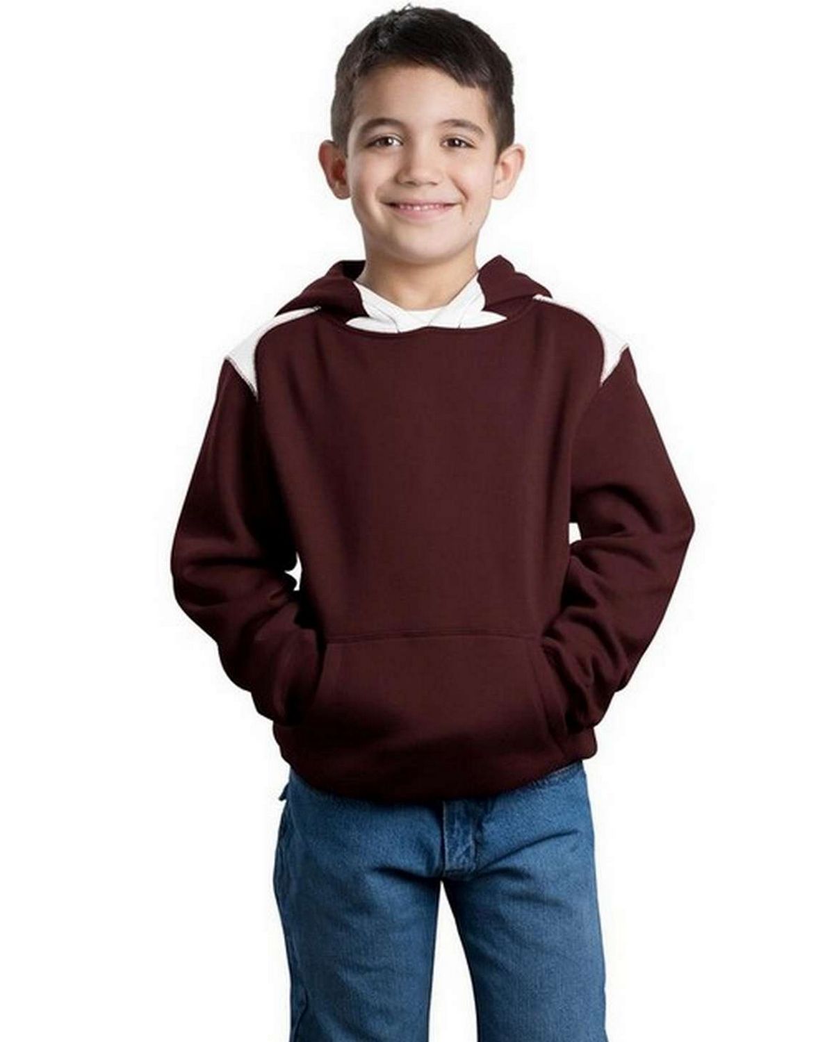 Sport-Tek Y264 Youth Pullover Hooded Sweatshirt with Contrast Color