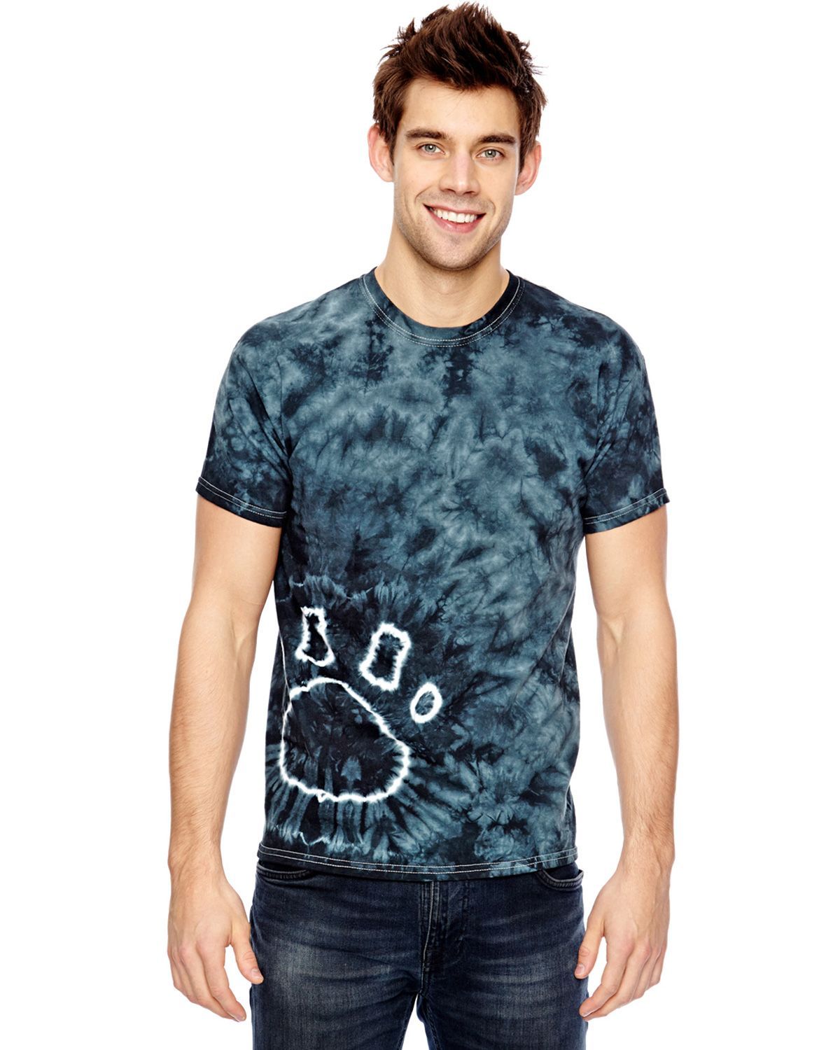 Tie-Dye Brand 365PR | Tie-Dye 365PR Men's Team Paw Print Tie Dyed T-Shirt