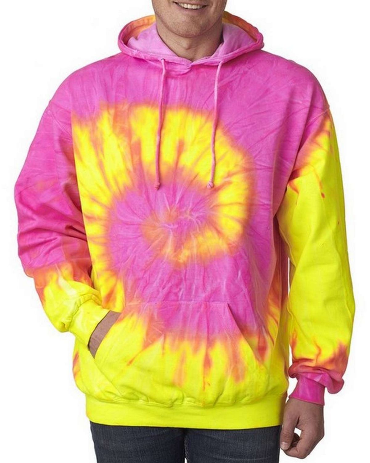 TieDye Brand 8700 TieDye 8700 Adult Floures Blended Hoodie