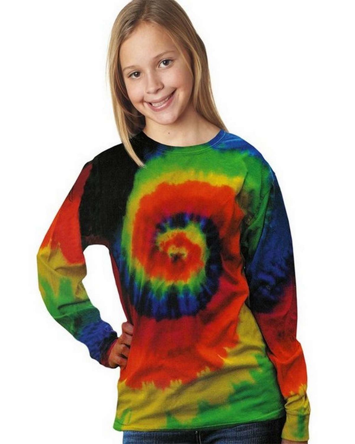 Tie-Dye C2000B Youth Cotton Long-Sleeve Tee