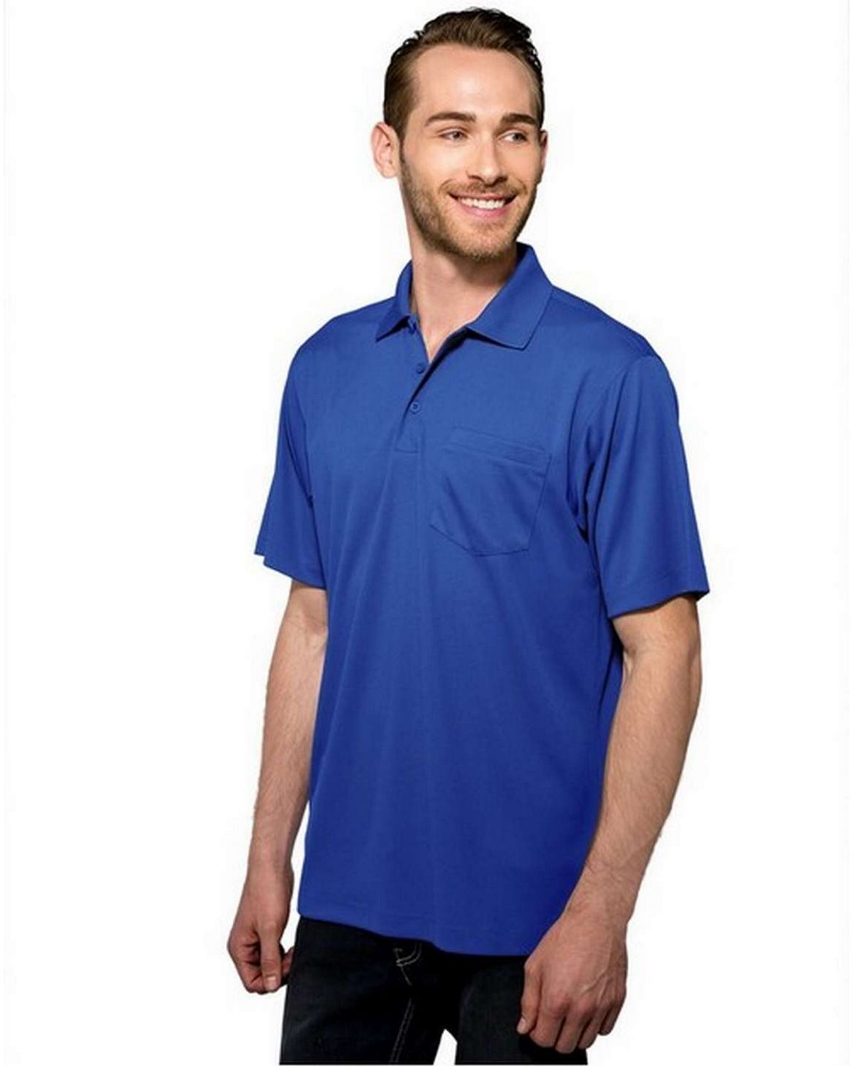 Tri-Mountain Performance K020P Men's 100% Polyester Knit Golf shirt
