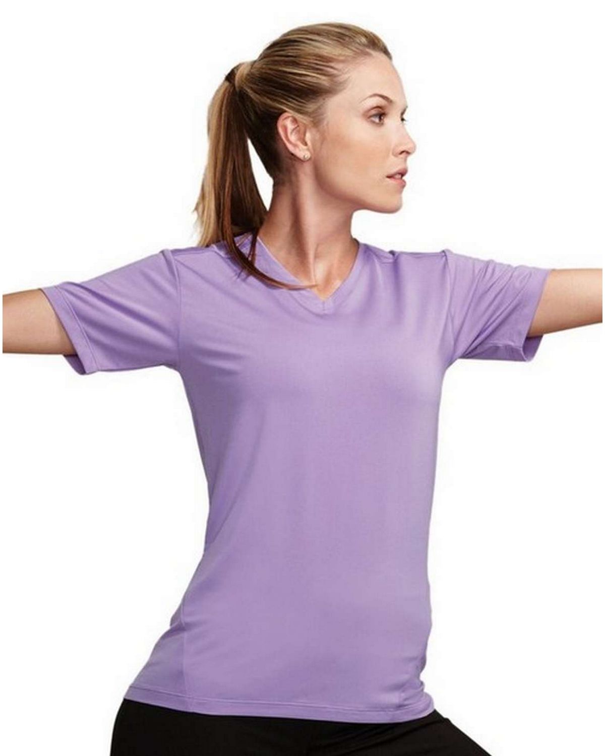85% Polyester 15% Spandex V-Neck T-Shirt