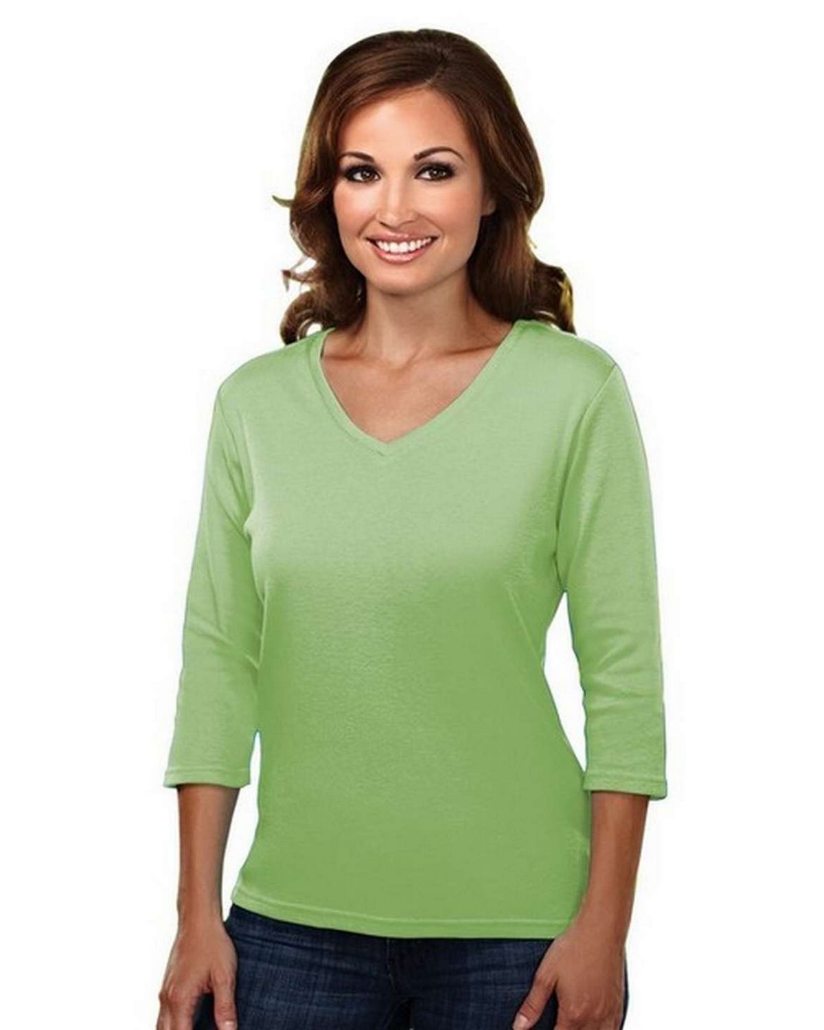 TriMountain 131 Women's cotton interlock v neck knit