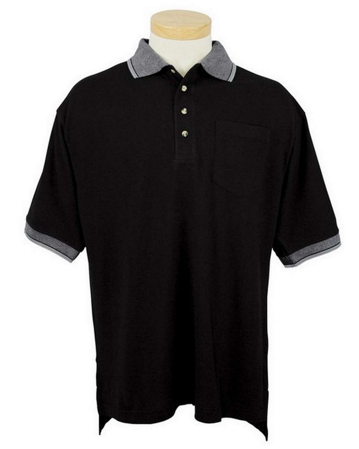 Tri-Mountain 197 Mercury Cotton Pique Pocketed Golf Shirt with Jacquard ...