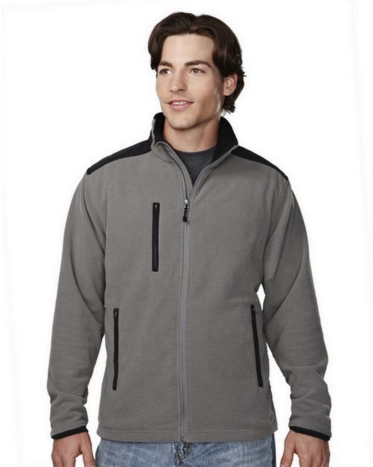 Tri-Mountain 7635 Men's 100% Polyester Knit Fleece Jacket