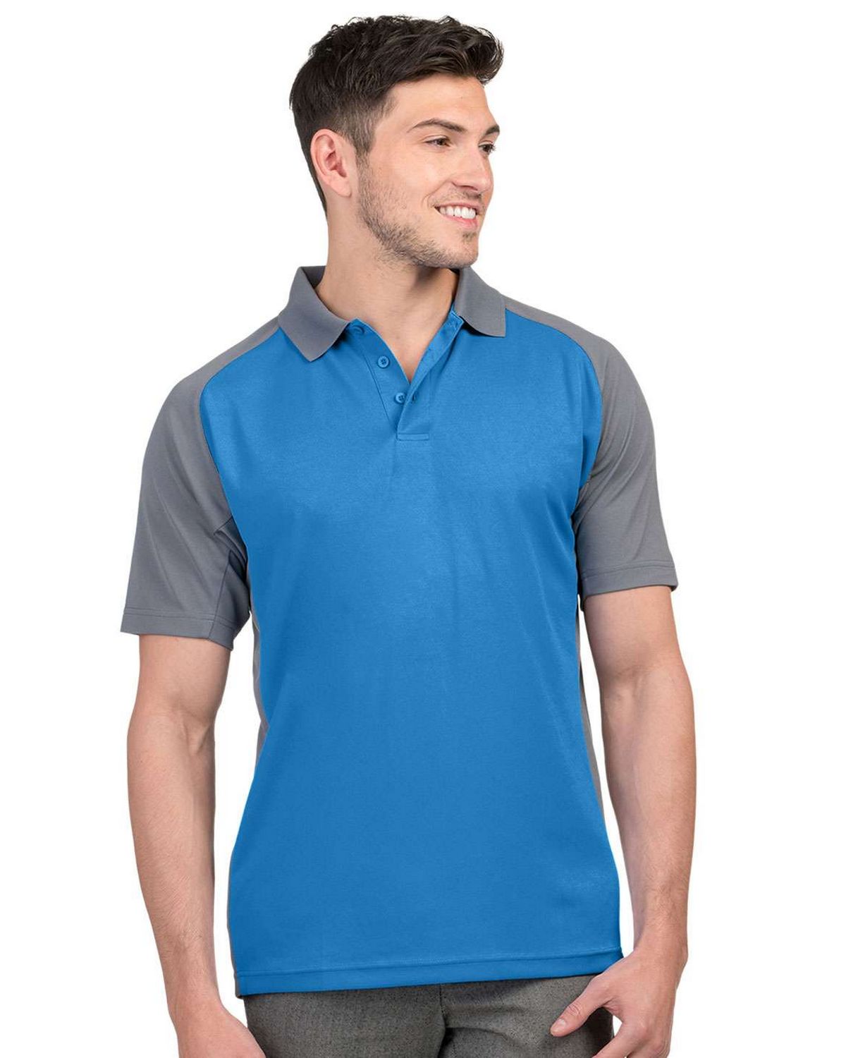 Tri-Mountain Performance K019 Mens Colorblock Polo Shirt