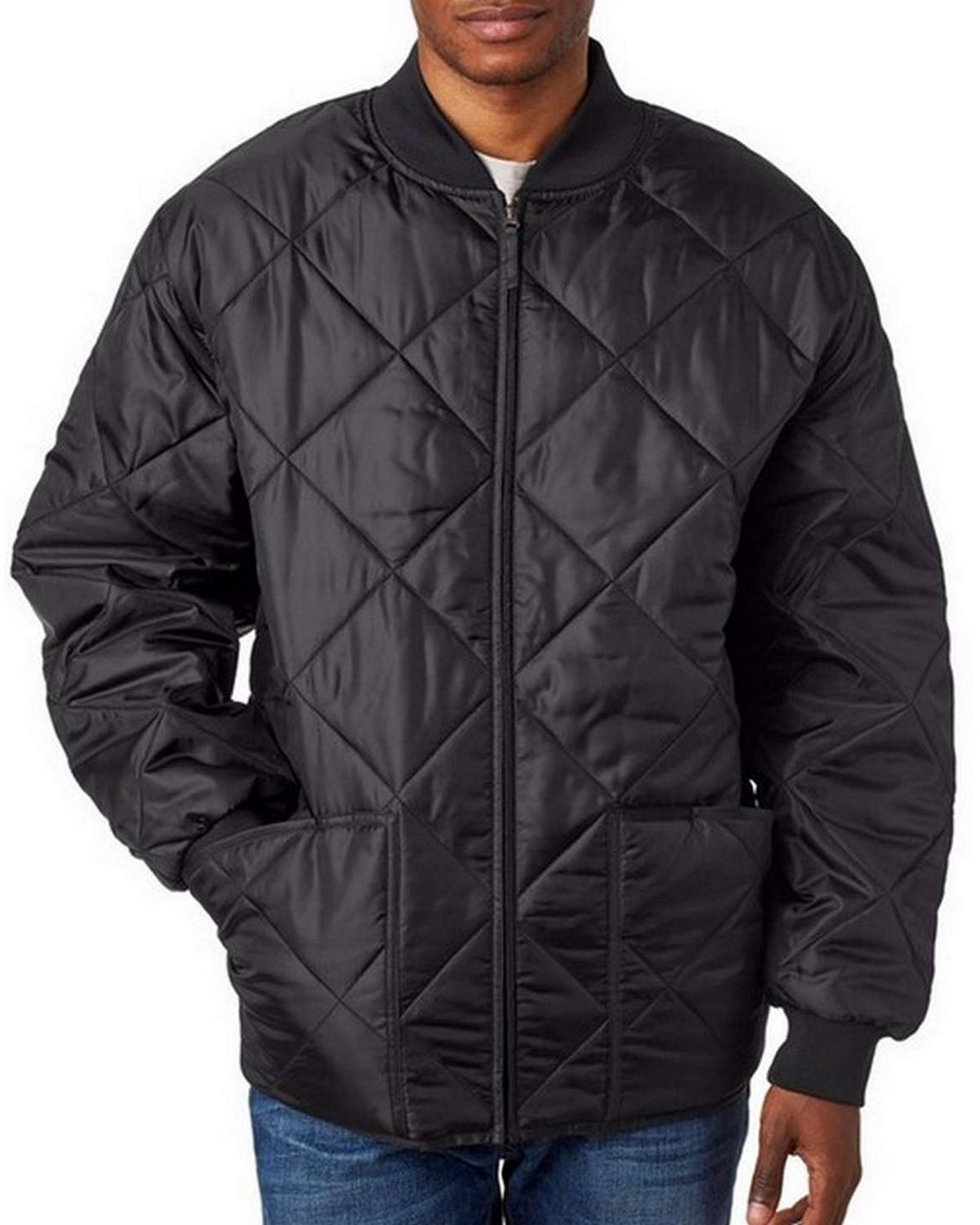 Ultraclub 8467 Adult Puffy Workwear Jacket with Quilted Lining