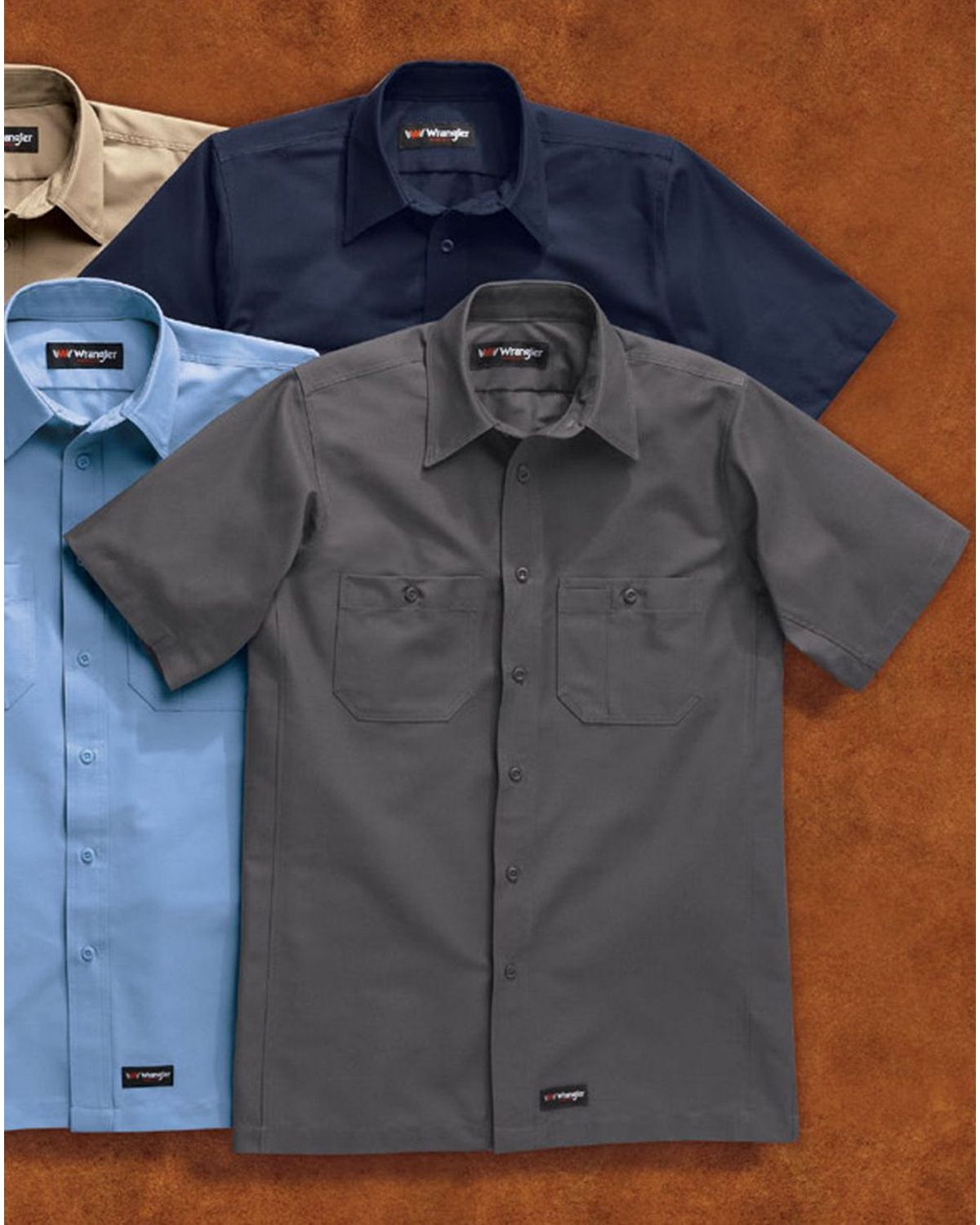 wrangler work shirts short sleeve