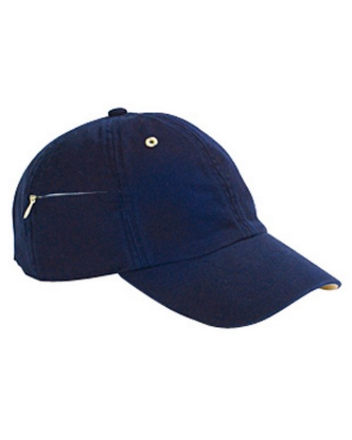Hyp A4001 6Panel Baseball Cap with Zippered Pocket