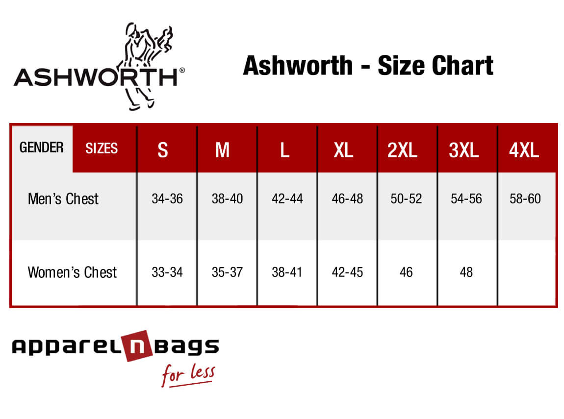 Ashworth - Size Chart