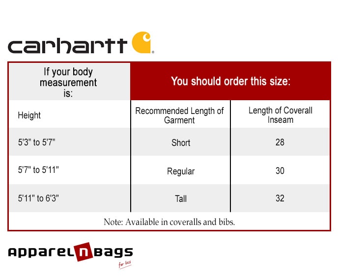 Carhartt - Size Chart