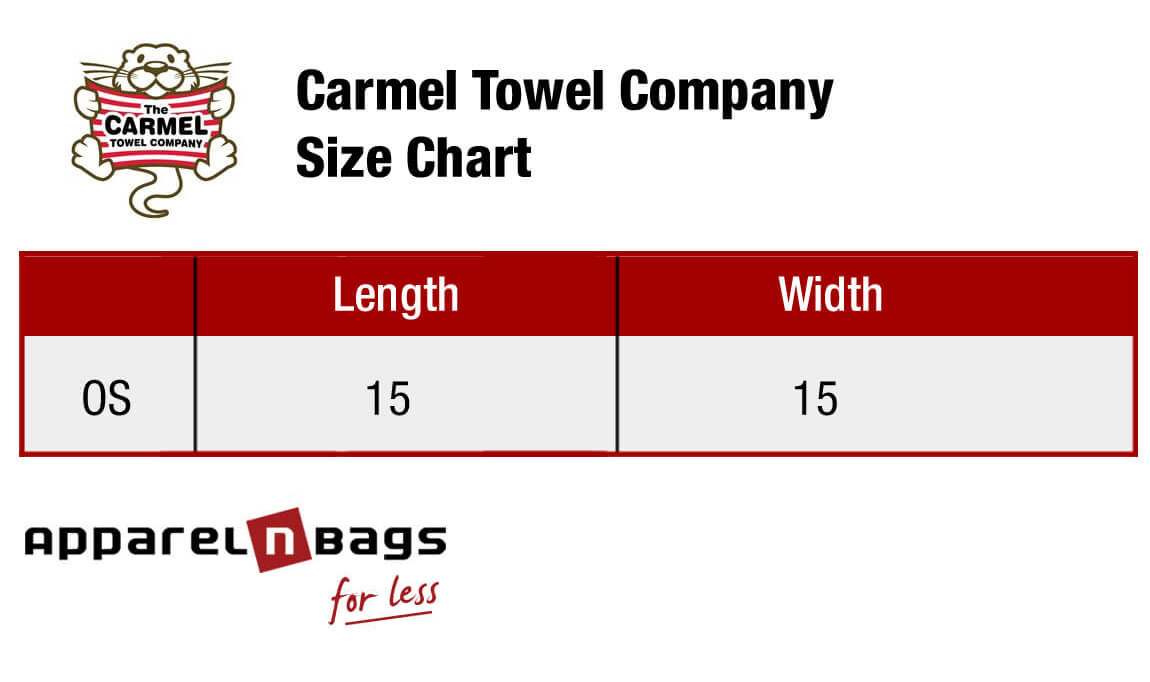 Carmel Towel Company - Size Chart - ApparelnBags.com