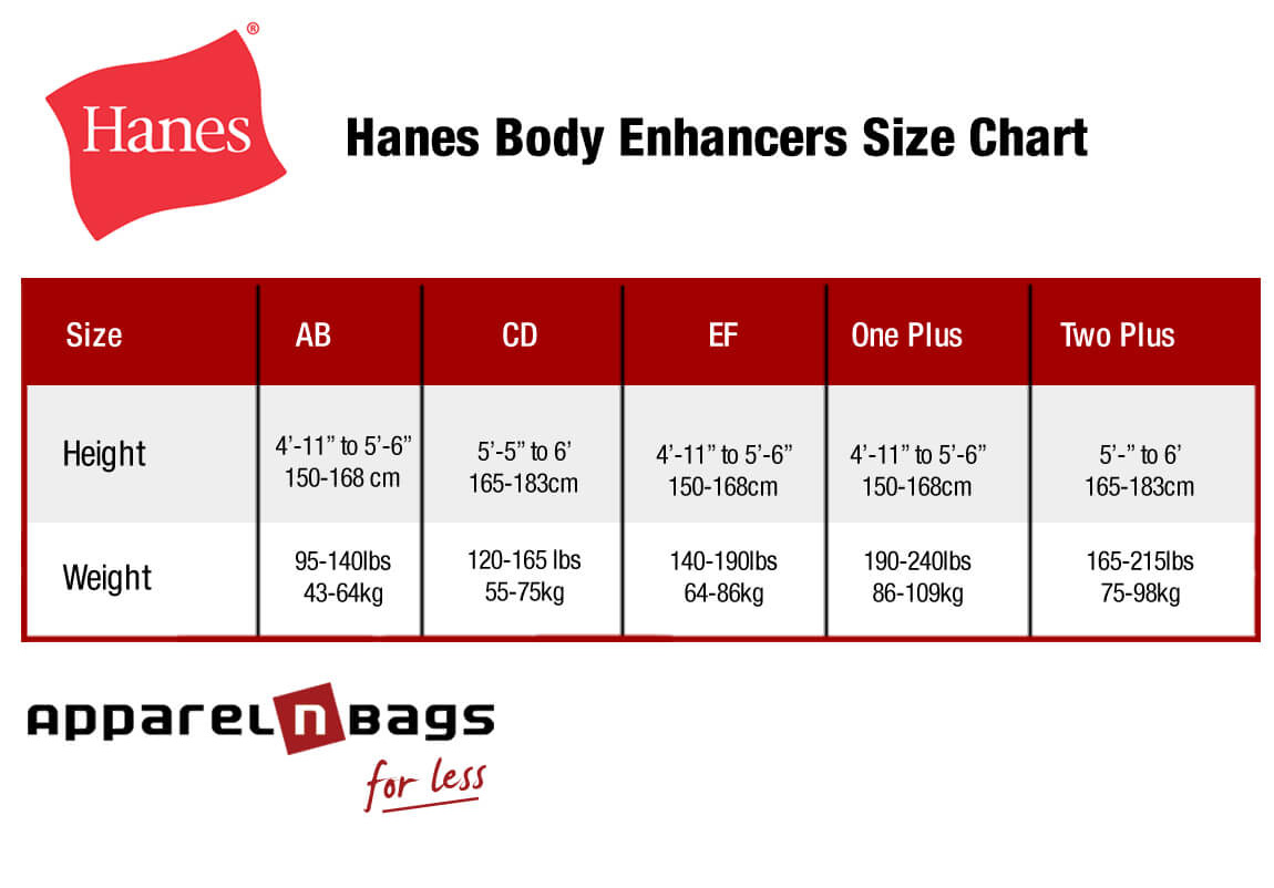 Hanes - Size Chart 