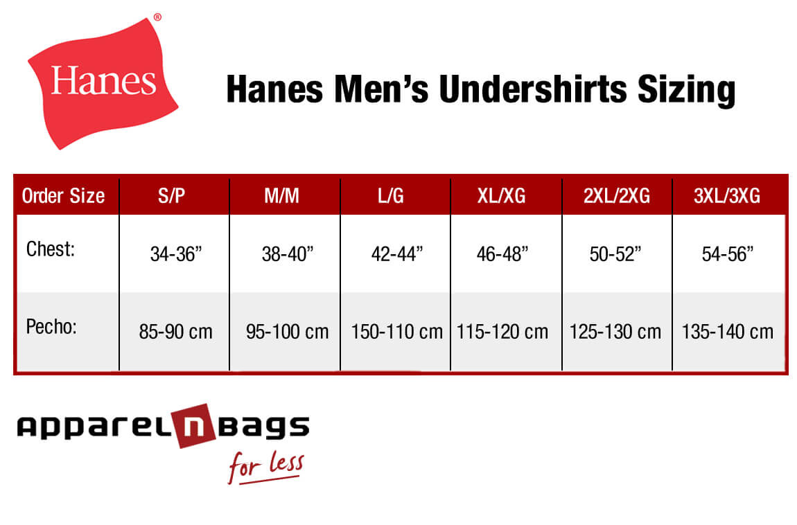 Hanes - Size Chart