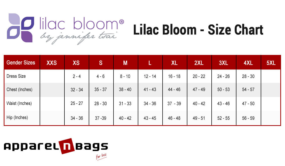 Lilac Bloom - Size Chart