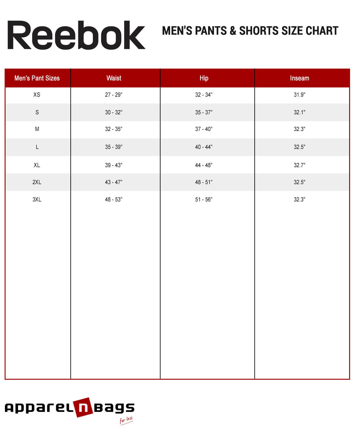 reebok sizing vs adidas