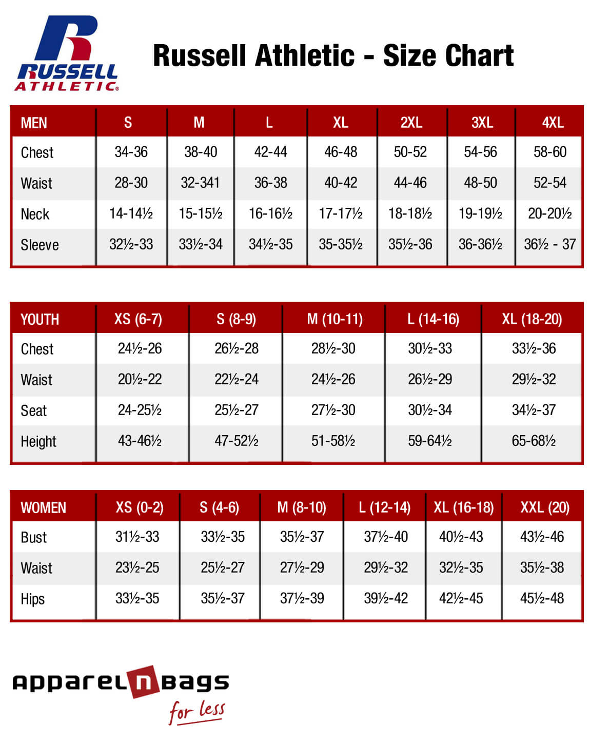 Athletic Works Size Chart Women