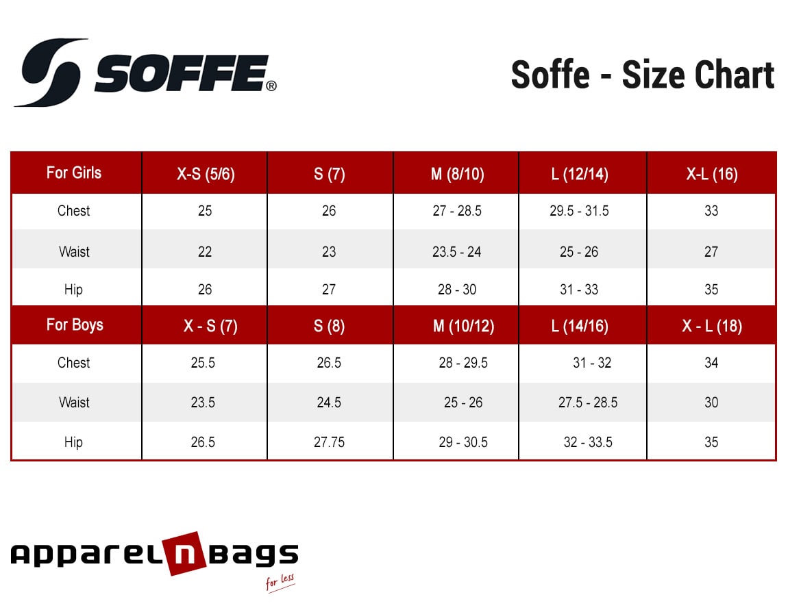 Soffe - Size Chart