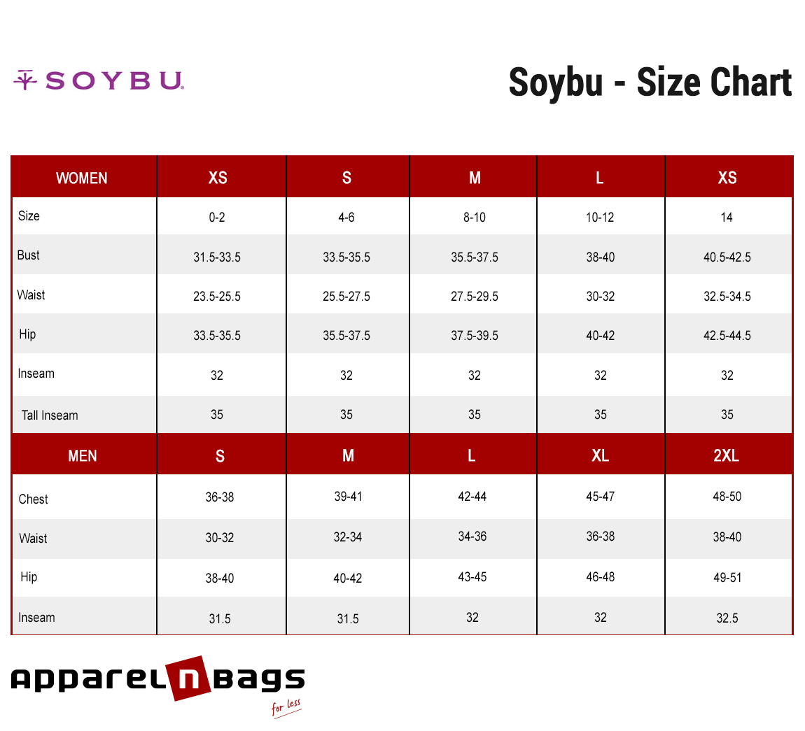 Soybu - Size Chart